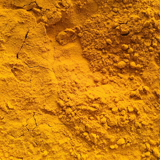 Polvos de Golden milk de Mi tienda, mezcla de especias en polvo de color amarillo intenso y textura fina